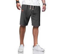 TARAINYA Pantaloncini Lino Uomo Bermuda Uomo in Morbido Cotone e Lino con Cordino Regolabile e Tasche Cenere M