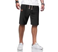 TARAINYA Pantaloncini Lino Uomo Bermuda Uomo in Morbido Cotone e Lino con Cordino Regolabile e Tasche Nero XXL