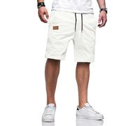 TARAINYA Pantaloncini Uomo Bermuda Uomo in Cotone Morbido con Cordino Regolabile e Tasche Laterali Bianco 3XL