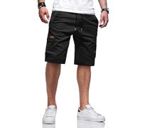 TARAINYA Pantaloncini Uomo Cargo Corti con 6 Tasche Coulisse Estivi Cotone Shorts Nero XL