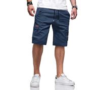 TARAINYA Pantaloncini Uomo in Cotone Ideali per Corsa Turismo Pendolarismo Elasticizzato con Cordino e Tasche Blu Scuro 4XL