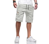 TARAINYA Pantaloncini Uomo in Cotone Ideali per Corsa Turismo Pendolarismo Elasticizzato con Cordino e Tasche Grigio L