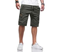 TARAINYA Pantaloncini Uomo in Cotone Ideali per Corsa Turismo Pendolarismo Elasticizzato con Cordino e Tasche Grigio Scuro XL