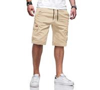 TARAINYA Pantaloncini Uomo in Cotone Ideali per Corsa Turismo Pendolarismo Elasticizzato con Cordino e Tasche Albicocca L