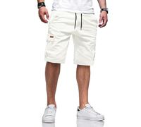 TARAINYA Pantaloncini Uomo in Cotone Ideali per Corsa Turismo Pendolarismo Elasticizzato con Cordino e Tasche Bianco XXL