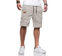 TARAINYA Pantaloncini Uomo in Cotone Morbido con Cordino Regolabile e Tasche Laterali Grigio L
