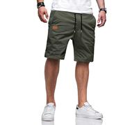 TARAINYA Pantaloncini Uomo in Cotone Morbido con Cordino Regolabile e Tasche Laterali Grigio Scuro L