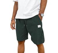TARAINYA Velluto a Coste Pantaloncini Uomo Cotone Coulisse Estivi Causal Pantaloni Corti Uomo con Tasche Verde Grigio M