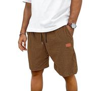 TARAINYA Velluto a Coste Pantaloncini Uomo Cotone Coulisse Estivi Causal Pantaloni Corti Uomo con Tasche Caramello 4XL