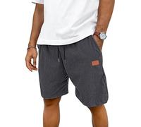 TARAINYA Velluto a Coste Pantaloncini Uomo Cotone Coulisse Estivi Causal Pantaloni Corti Uomo con Tasche Grigio Antracite M