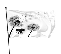 Tarassaco con semi volanti Bandiera da giardino 3x5 FT Astratto Blackffy Floreale Vento Poliestere Cortile Bandiere Casa Patio Prato Banner di auguri per interni ed esterni
