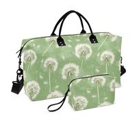 Tarassaco Erba Verde Decorativo Pernottamento Carry On Tote e Bagagli Sport Training Bag con Toiletry Bag per Trekking Impermeabile bolsos para