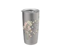 Tarassaco & Mahjong Piastrelle Bam Crak Dots Make A Wish Flower Bicchiere termico in acciaio inox doppia parete