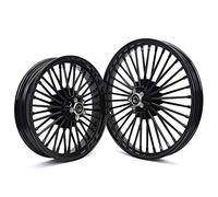 TARAZON Nero 21" x 2,15" ruota anteriore 18" x 3,5" cerchione posteriore per Harley Davidson Dyna Super Glide, Low Rider, Wide Glide, Softail Standard,Custom,Night Train,Springer 2000-2005 Blackline
