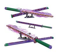 Tarcury Kit di Costruzione Spada Anime Kokushibou, Modello Katana da 789 Pezzi di 99,6 cm con Fodero e Supporto, Ideale per Cosplay e Appassionati di mattoncini da Costruzione