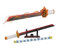 Tarcury Set di Costruzione della Spada Anime Rengoku Kyoujurou, Katana Cosplay da 70cm con Supporto e Fodero, 790 Pezzi, Regalo da Collezione Ideale per Bambini e Adulti