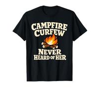 Tarda Notte Campfire Notte Umorismo Campeggio Notti Fuoco Maglietta