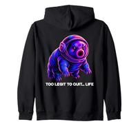 Tardigrade Water Bear Space Art troppo legittimo per smettere di vivere Felpa con Cappuccio