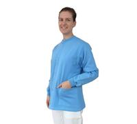 TARF LAVORA CON TE | Felpa Sanitaria Unisex | Cotone Felpato sanforizzato | Giacca Felpata con Bottoni | GIROCOLLO | OSS Infermiere Medico Assistente (IT, Testo, L, Regular, Regular, celeste)