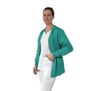 TARF LAVORA CON TE | Felpa Sanitaria Unisex | Cotone Felpato sanforizzato | Giacca Felpata con Bottoni | Scollo A V | OSS Infermiere Medico Assistente (IT, Testo, M, Regular, Regular, Verde)