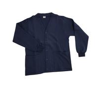 TARF LAVORA CON TE | FELPA SANITARIA UNISEX | cotone felpato sanforizzato | Giacca felpata con bottoni | SCOLLO A V | OSS infermiere medico assistente (IT, Testo, XL, Regular, Regular, blu)