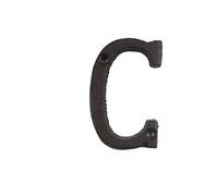 Targa 3D Galleggiante Numeri 0-9 Lettere A-Z Dash & Sign Nero 8 Cm Metallo Ghisa Decorazione Targa Porta DIY Cafe Wall, Include Viti, Per Interni Esterni Impermeabilizzazione Antiruggine (C)