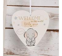 Targa a forma di cuore con personaggio Disney con scritta "Welcome to the World Little One", regalo per neonato