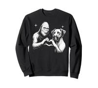 Targa a Forma di Cuore Great Dane Bigfoot Sasquatch Dog Lover Felpa