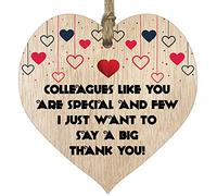 Targa a forma di cuore in legno chiaro, regalo di ringraziamento per colleghi, regalo di compleanno per donne, migliore amica, regalo di compleanno per amici, decorazione da appendere, realizzata nel