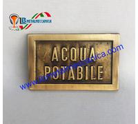 Targa Acqua potabile in ottone 14,8x8,5 h cm Cod. LB-0125/C