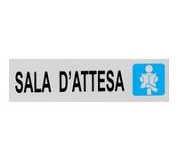 Targa adesiva "Sala d`attesa" vinile rigido 4 x 15 cm grigia