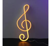 Targa al neon con nota musicale, segnale di luce al neon, luci al neon, segnale al neon, luce di note a LED, luce al neon, luce al neon, lampada al neon per le feste a casa (bianco caldo)