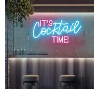 Targa al neon con scritta "It's Cocktail Time!", da bar, personalizzata, decorazione da parete per la casa, decorazione da parete per vino, Tiki, bar, pub, birra, regalo personalizzato