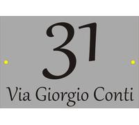 TARGA ALLUMINIO PER ESTERNO NUMERO CIVICO MODERNO 10X15 CM ARGENTO SPAZZOLATO
