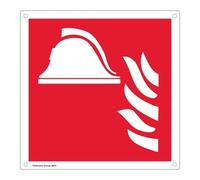 Targa Alluminio Quadrata - Presidio antincendio di spessore mm.0,5, angoli arrotondati, quattro fori Ø mm.3 e biadesivo a retro - Cartelli Soccorso - Segnali Pericolo - Antincendio