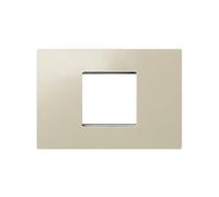 Targa americana a 2 moduli color avorio, ideale per impianti elettrici e decorazione di interni.