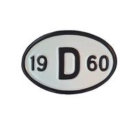 Targa Anno Posteriore 1960 VW Maggiolino Bug Ovale D Badge Targhetta Metallo ...