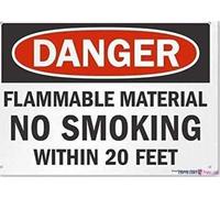 Targa artistica da parete in latta, 20 x 30 cm, materiale infiammabile, vietato fumare, 6 m per proprietà, cartello in alluminio per esterni e interni