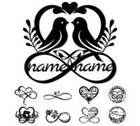 Targa artistica da parete in metallo con simbolo dell'infinito personalizzabile, regalo di nozze per la coppia, con nome e data, anniversario, San Valentino, per lei, addio al nubilato, stile 9