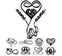 Targa artistica da parete in metallo con simbolo dell'infinito personalizzabile, regalo di nozze per la coppia, con nome e data, anniversario, San Valentino, per lei, addio al nubilato, stile 4