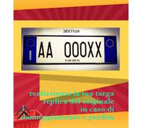 Targa Auto Anteriore in Alluminio 36x11 cm - Replica Provvisoria (Stampa Sublima