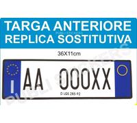 Targa Auto Anteriore in Alluminio 36x11 cm - Replica Provvisoria (Stampa Sublima