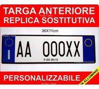Targa Auto Anteriore in Alluminio 36x11 cm - Replica Provvisoria (Stampa Sublima