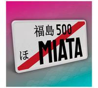 Targa auto giapponese JDM 30,5 x 15,5 cm nera con strisce 28 Miata