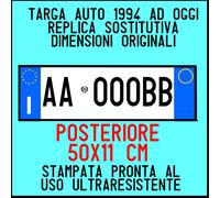 TARGA AUTO PROVVISORIA POSTERIORE IN ALLUMINIO PERSONALIZZABILE STAMPATA