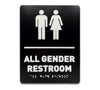 Targa Bagno Braille Alluminio Plastica Autoadesiva 15x20 cm for Uso Commerciale e Pubblico