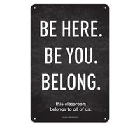 Targa Be Here. Be You. Belong. - Positive Motivational Targa In Ferro Divertente Segnaletica Per Cortile Ompleanno Grotta Negozi S