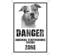 TARGA CARTELLO ATTENTI AL CANE - Danger American Staffordshire Terrier zone