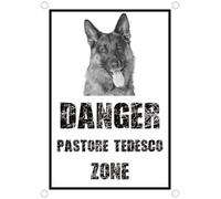 TARGA CARTELLO ATTENTI AL CANE - Danger PASTORE TEDESCO zone