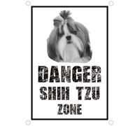 TARGA CARTELLO ATTENTI AL CANE - Danger SHIH TZU zone